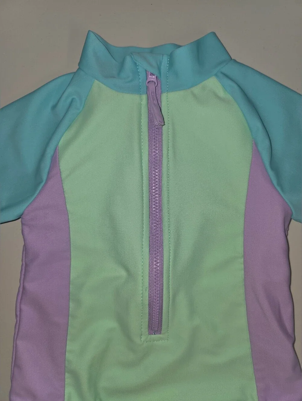 The Children's Place Pastel Mint, Lavender & Aqua Long-Sleeve One-Piece Swimsuit